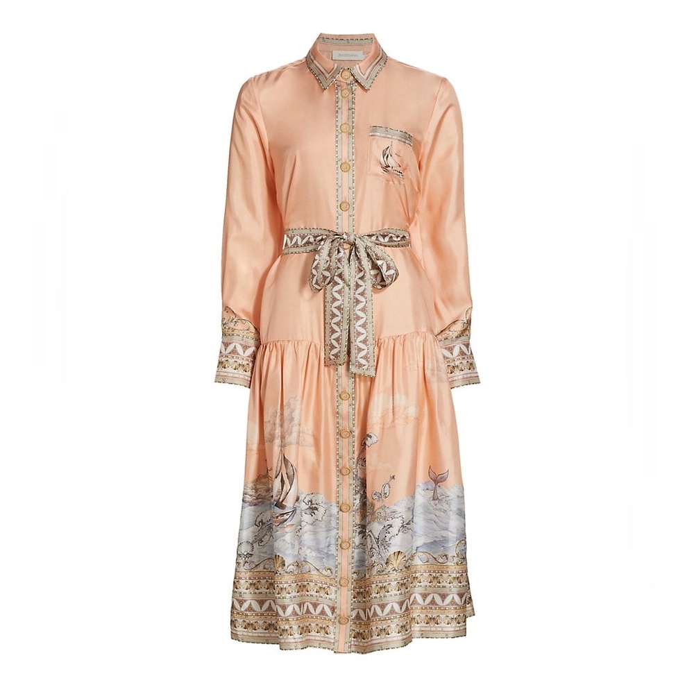 Zimmermann 2 Sold Out Resort High Tide Whale Odyssey Dress 6/8 10/12